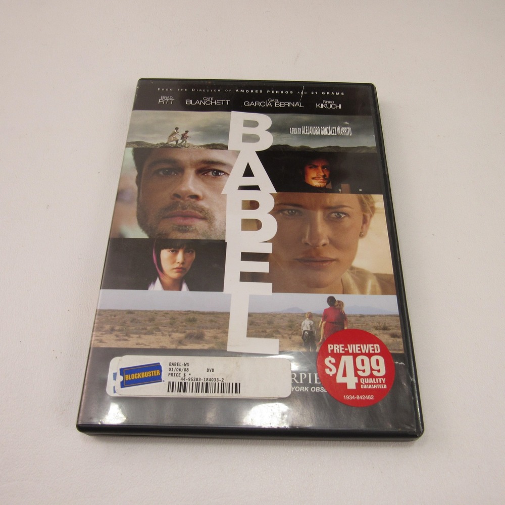 Babel DVD Movie Drama Brad Pitt Cate Blanchett Blockbuster Pre Viewed